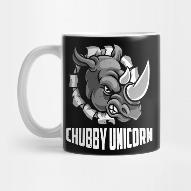 Angry Chubby Unicorn Rhino Gift by SPOKN